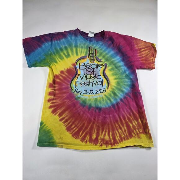 2013 Beale Street Music Festival Shirt Adult LG Tie Dye Graphic Tee - Picture 1 of 5